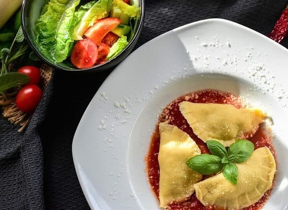 Raviolis poivrons et aubergines