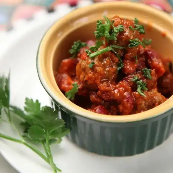 Pavé de boeuf piqué au chorizo et sauce vierge